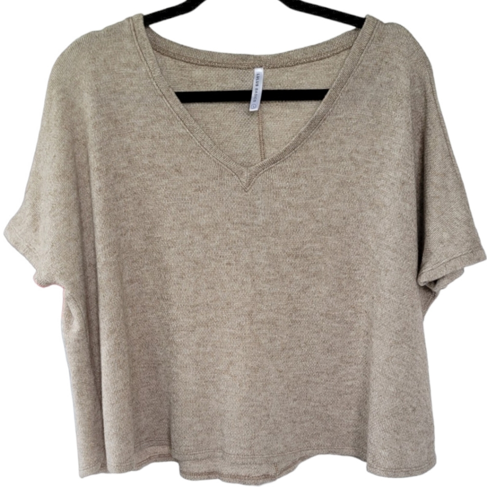 Lulu's Tan V-Neck Sweater